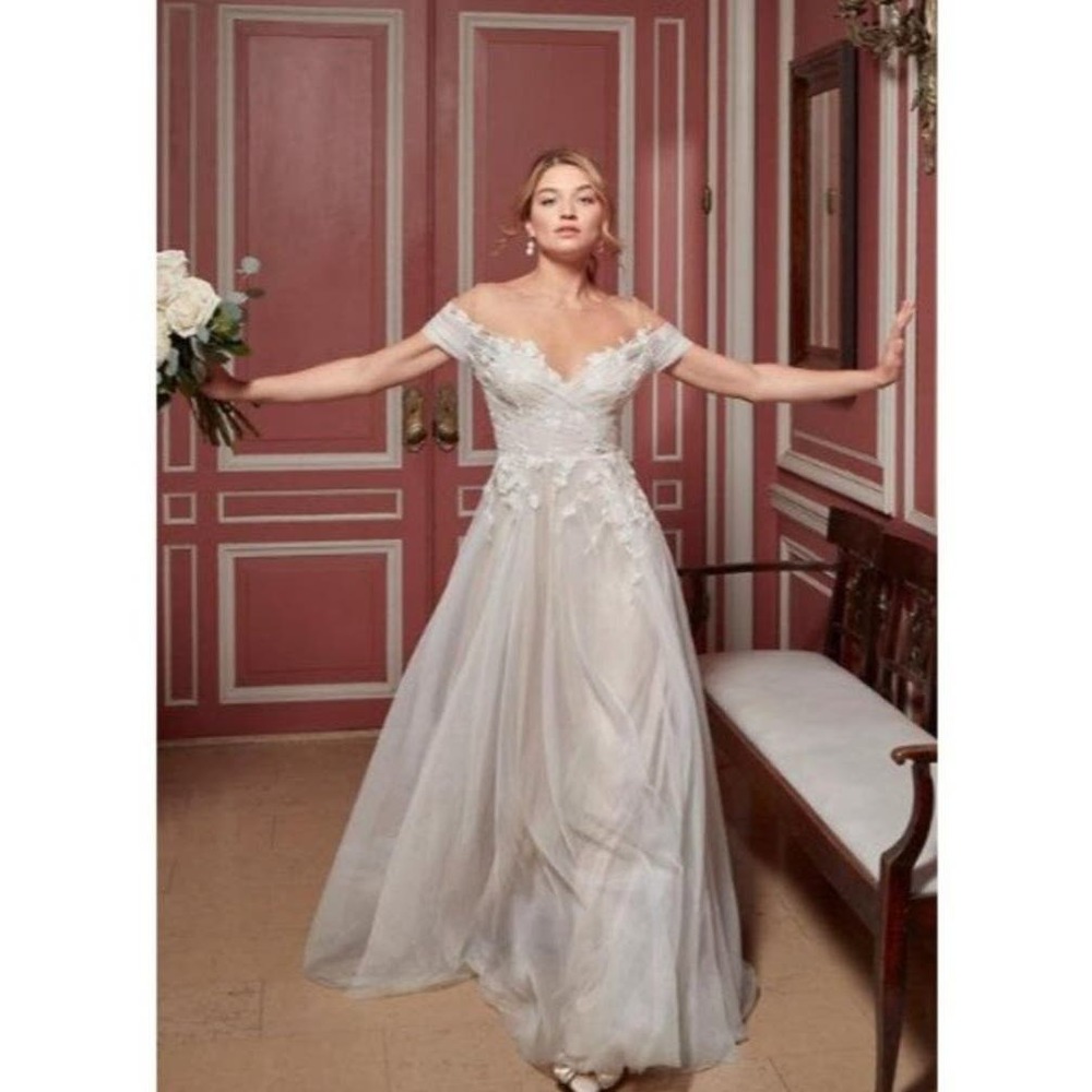 BHLDN Willowby by Watters Katara Embroidered Floral Wedding Gown Women's 00
